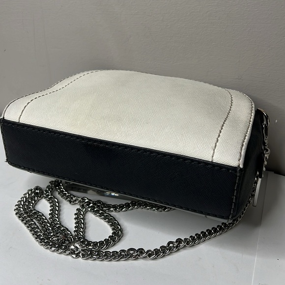Marc Jacobs Playback Gray Black White Leather Crossbody Zip Shoulder Bag - Picture 5 of 11